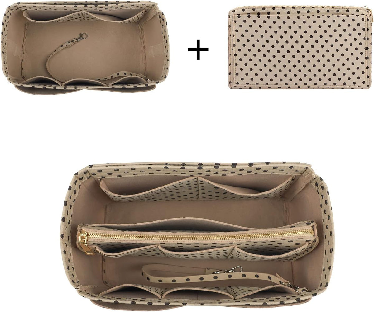 Purse Organizer Insert, Felt Bag Organizer with Metal Zipper, Handbag & Tote Shaper, For Speedy Neverfull Tote, 7 Sizes