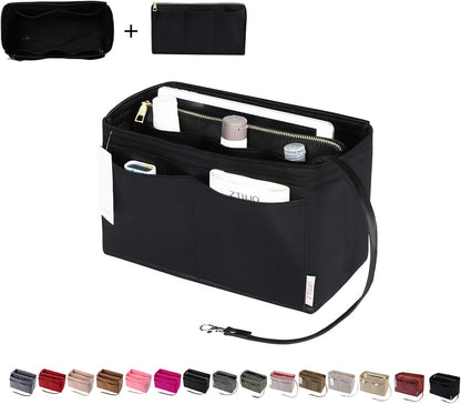 Purse Organizer Insert, Felt Bag Organizer with Metal Zipper, Handbag & Tote Shaper, For Speedy Neverfull Tote, 7 Sizes