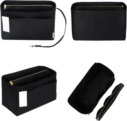 Purse Organizer Insert, Felt Bag Organizer with Metal Zipper, Handbag & Tote Shaper, For Speedy Neverfull Tote, 7 Sizes