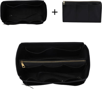 Purse Organizer Insert, Felt Bag Organizer with Metal Zipper, Handbag & Tote Shaper, For Speedy Neverfull Tote, 7 Sizes