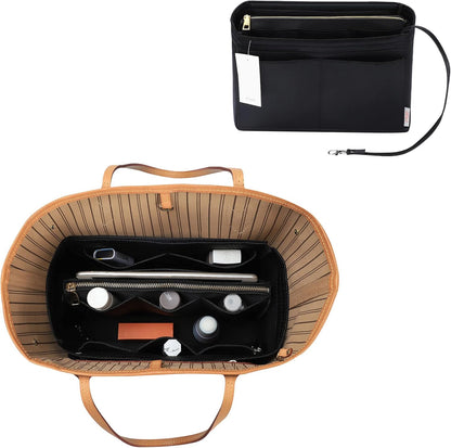 Purse Organizer Insert, Felt Bag Organizer with Metal Zipper, Handbag & Tote Shaper, For Speedy Neverfull Tote, 7 Sizes
