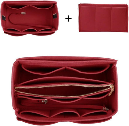Purse Organizer Insert, Felt Bag Organizer with Metal Zipper, Handbag & Tote Shaper, For Speedy Neverfull Tote, 7 Sizes