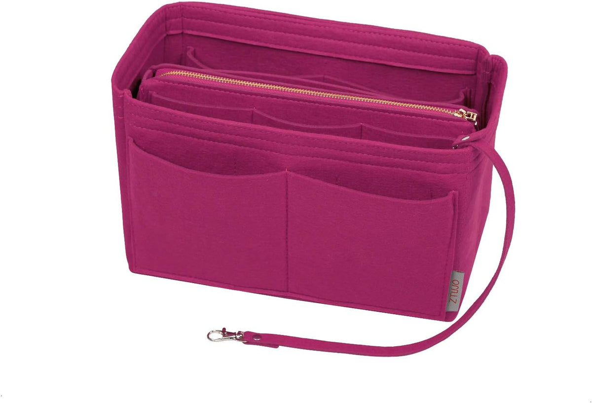 Purse Organizer Insert, Felt Bag Organizer with Metal Zipper, Handbag & Tote Shaper, For Speedy Neverfull Tote, 7 Sizes