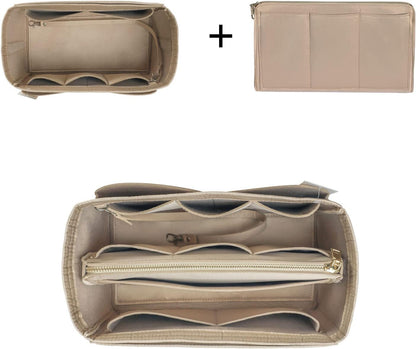 Purse Organizer Insert, Felt Bag Organizer with Metal Zipper, Handbag & Tote Shaper, For Speedy Neverfull Tote, 7 Sizes