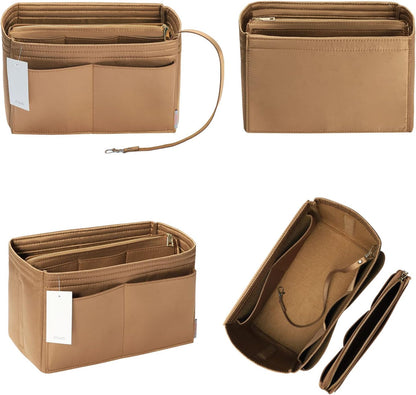 Purse Organizer Insert, Felt Bag Organizer with Metal Zipper, Handbag & Tote Shaper, For Speedy Neverfull Tote, 7 Sizes