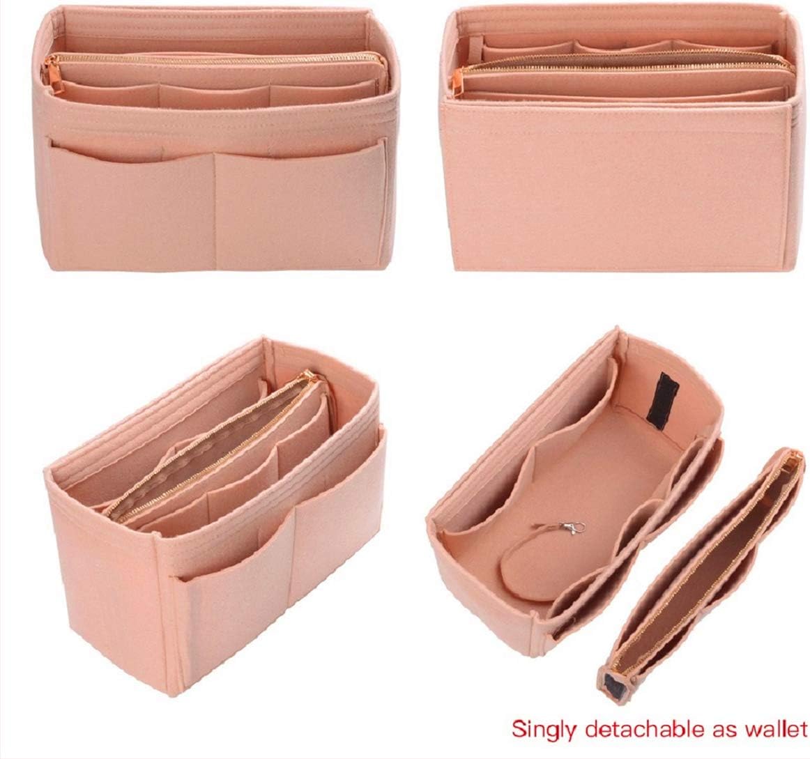 Purse Organizer Insert, Felt Bag Organizer with Metal Zipper, Handbag & Tote Shaper, For Speedy Neverfull Tote, 7 Sizes