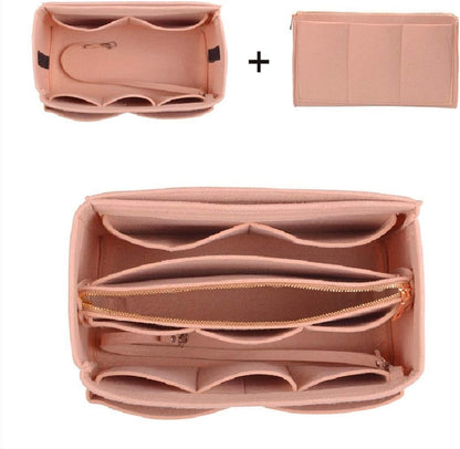 Purse Organizer Insert, Felt Bag Organizer with Metal Zipper, Handbag & Tote Shaper, For Speedy Neverfull Tote, 7 Sizes