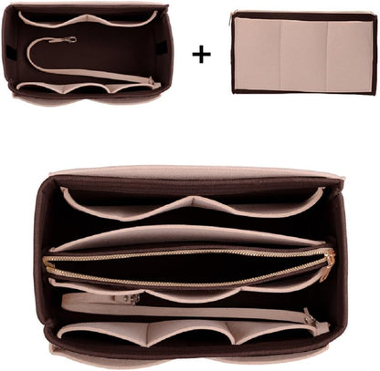 Purse Organizer Insert, Felt Bag Organizer with Metal Zipper, Handbag & Tote Shaper, For Speedy Neverfull Tote, 7 Sizes