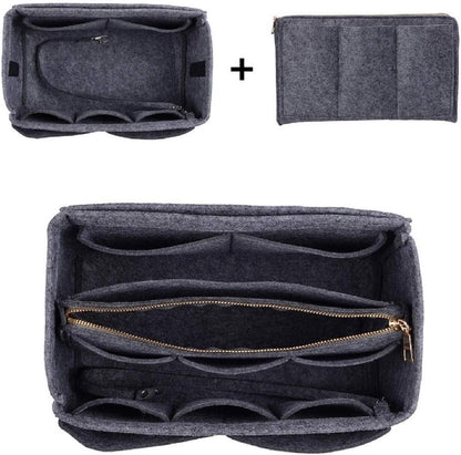 Purse Organizer Insert, Felt Bag Organizer with Metal Zipper, Handbag & Tote Shaper, For Speedy Neverfull Tote, 7 Sizes