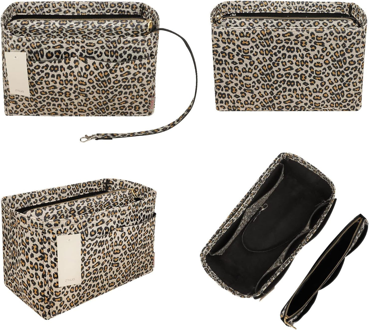 Purse Organizer Insert, Felt Bag Organizer with Metal Zipper, Handbag & Tote Shaper, For Speedy Neverfull Tote, 7 Sizes