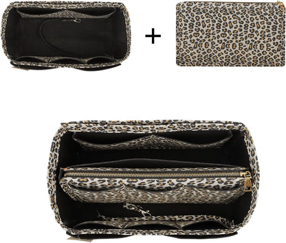 Purse Organizer Insert, Felt Bag Organizer with Metal Zipper, Handbag & Tote Shaper, For Speedy Neverfull Tote, 7 Sizes
