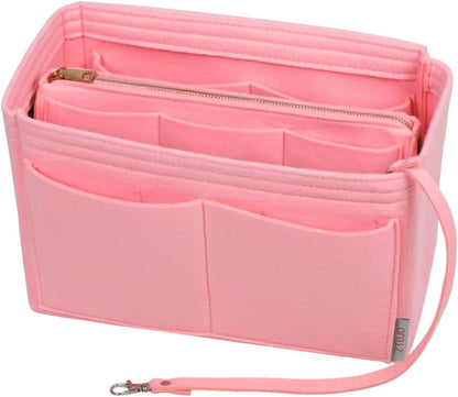 Purse Organizer Insert, Felt Bag Organizer with Metal Zipper, Handbag & Tote Shaper, For Speedy Neverfull Tote, 7 Sizes