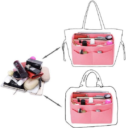 Purse Organizer Insert, Felt Bag Organizer with Metal Zipper, Handbag & Tote Shaper, For Speedy Neverfull Tote, 7 Sizes