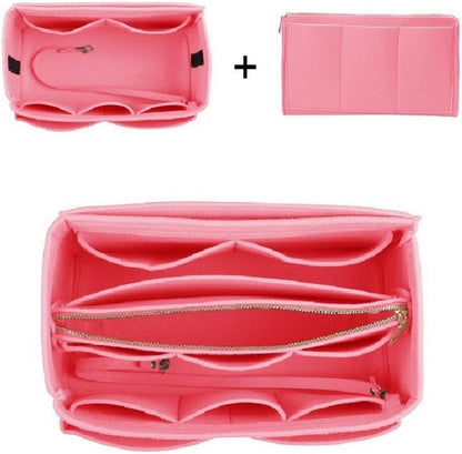 Purse Organizer Insert, Felt Bag Organizer with Metal Zipper, Handbag & Tote Shaper, For Speedy Neverfull Tote, 7 Sizes