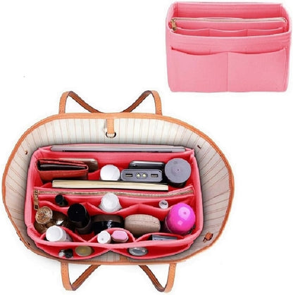 Purse Organizer Insert, Felt Bag Organizer with Metal Zipper, Handbag & Tote Shaper, For Speedy Neverfull Tote, 7 Sizes