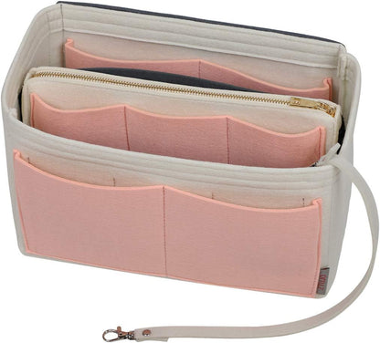 Purse Organizer Insert, Felt Bag Organizer with Metal Zipper, Handbag & Tote Shaper, For Speedy Neverfull Tote, 7 Sizes