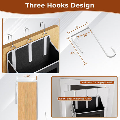 5 Tier Over the Door Organizer for Bathroom, Bedroom, Pantry, Grey