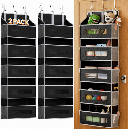 5 Tier Over the Door Organizer for Bathroom, Bedroom, Pantry, Grey