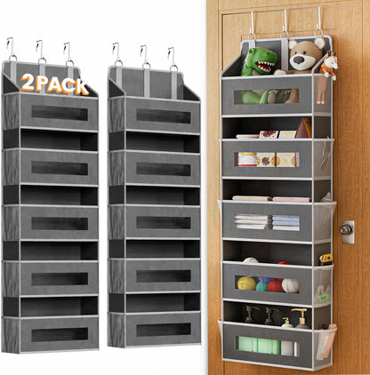 5 Tier Over the Door Organizer for Bathroom, Bedroom, Pantry, Grey