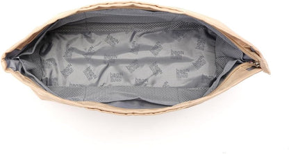 iN. Purse Organizer Insert with zipper Nylon fabric for women Handbags & Totebag beige Size: Large: 15.7"(Top)/12.2"(Bottom) L × 4.9"W × 10"H