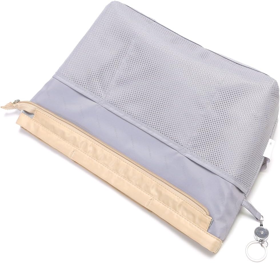 iN. Purse Organizer Insert with zipper Nylon fabric for women Handbags & Totebag beige Size: Large: 15.7"(Top)/12.2"(Bottom) L × 4.9"W × 10"H