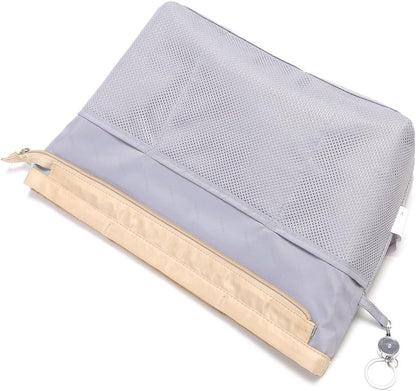 iN. Purse Organizer Insert with zipper Nylon fabric for women Handbags & Totebag beige Size: Large: 15.7"(Top)/12.2"(Bottom) L × 4.9"W × 10"H