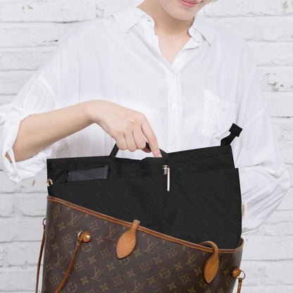 iN. Purse Organizer Insert with zipper Nylon fabric for women Handbags & Totebag beige Size: Large: 15.7"(Top)/12.2"(Bottom) L × 4.9"W × 10"H
