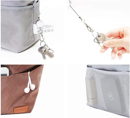 iN. Purse Organizer Insert with zipper Nylon fabric for women Handbags & Totebag beige Size: Large: 15.7"(Top)/12.2"(Bottom) L × 4.9"W × 10"H