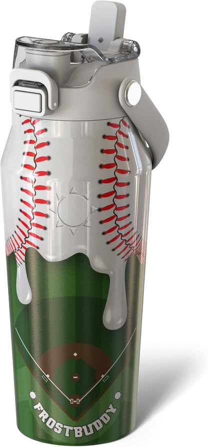24oz Insulated Water Bottle - Straw & Chug Lid - Leak-Proof | Sip-or-chug dual lid | Ice-cold for 24+ hours | Cup-holder friendly | Durable & easy to clean - Colors B