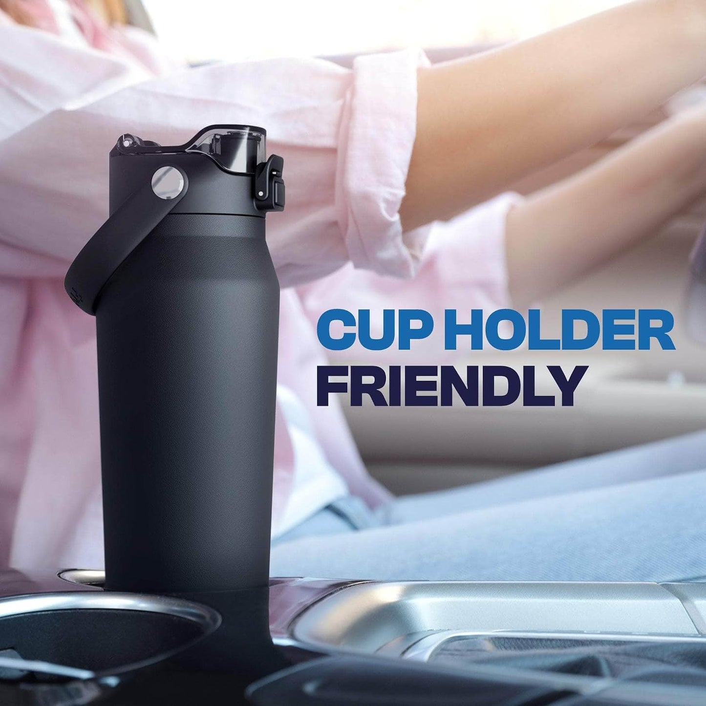 24oz Insulated Water Bottle - Straw & Chug Lid - Leak-Proof | Sip-or-chug dual lid | Ice-cold for 24+ hours | Cup-holder friendly | Durable & easy to clean - Colors B