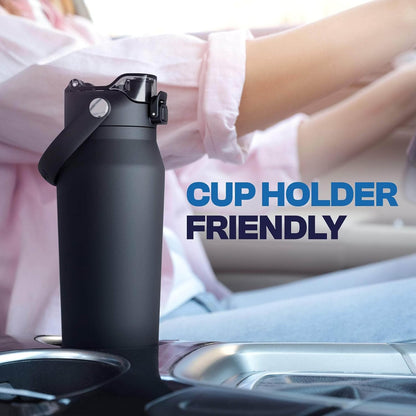 24oz Insulated Water Bottle - Straw & Chug Lid - Leak-Proof | Sip-or-chug dual lid | Ice-cold for 24+ hours | Cup-holder friendly | Durable & easy to clean - Colors B