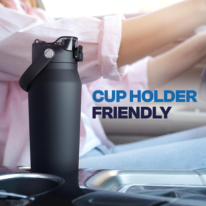 24oz Insulated Water Bottle - Straw & Chug Lid - Leak-Proof | Sip-or-chug dual lid | Ice-cold for 24+ hours | Cup-holder friendly | Durable & easy to clean - Colors B