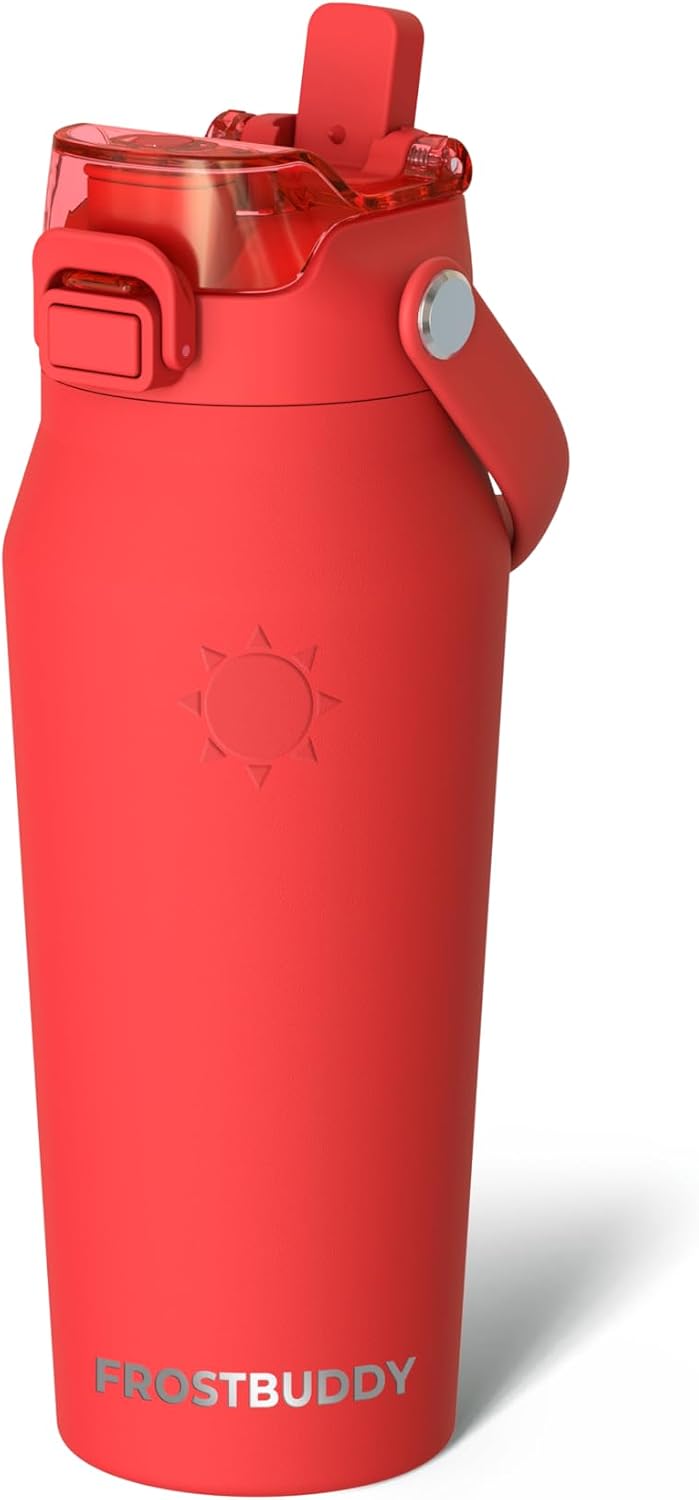 24oz Insulated Water Bottle - Straw & Chug Lid - Leak-Proof | Sip-or-chug dual lid | Ice-cold for 24+ hours | Cup-holder friendly | Durable & easy to clean - Colors B