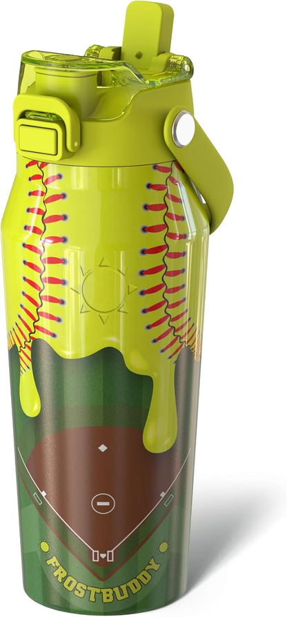 24oz Insulated Water Bottle - Straw & Chug Lid - Leak-Proof | Sip-or-chug dual lid | Ice-cold for 24+ hours | Cup-holder friendly | Durable & easy to clean - Colors B
