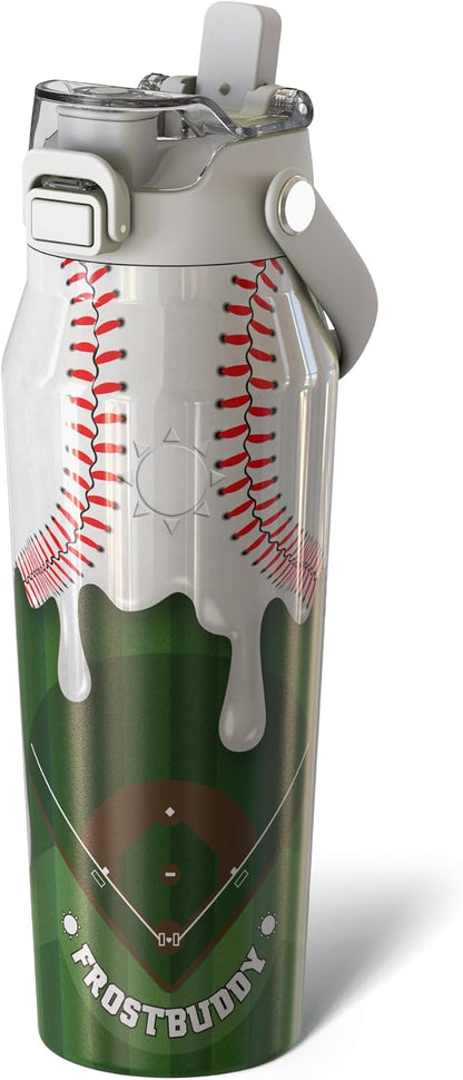 24oz Insulated Water Bottle - Straw & Chug Lid - Leak-Proof | Sip-or-chug dual lid | Ice-cold for 24+ hours | Cup-holder friendly | Durable & easy to clean - Colors B