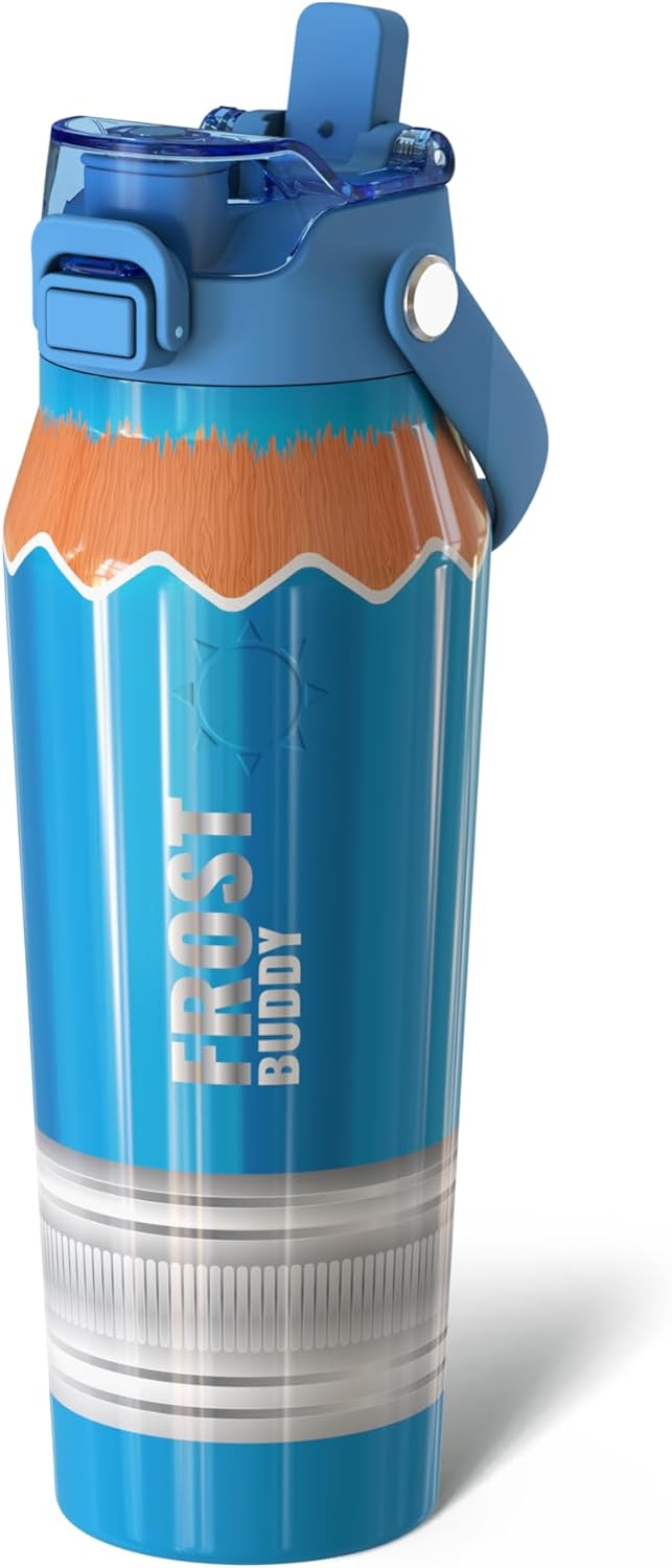 24oz Insulated Water Bottle - Straw & Chug Lid - Leak-Proof | Sip-or-chug dual lid | Ice-cold for 24+ hours | Cup-holder friendly | Durable & easy to clean - Colors B