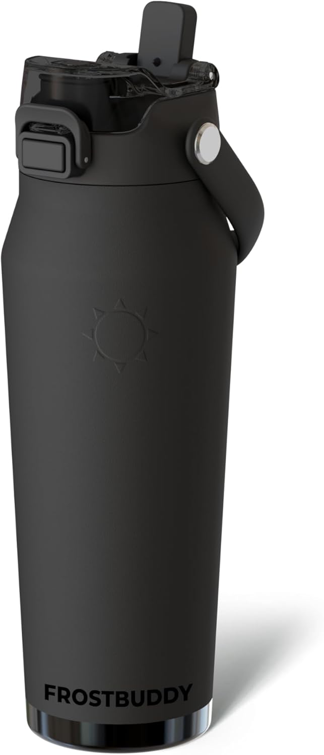 24oz Insulated Water Bottle - Straw & Chug Lid - Leak-Proof | Sip-or-chug dual lid | Ice-cold for 24+ hours | Cup-holder friendly | Durable & easy to clean - Colors B