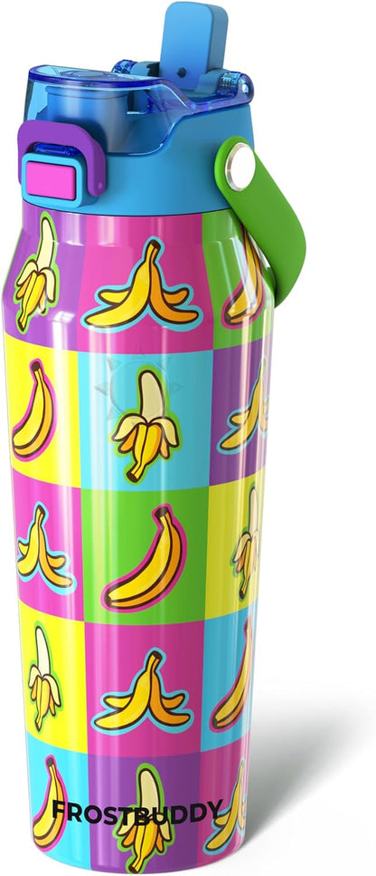 24oz Insulated Water Bottle - Straw & Chug Lid - Leak-Proof | Sip-or-chug dual lid | Ice-cold for 24+ hours | Cup-holder friendly | Durable & easy to clean - Colors B