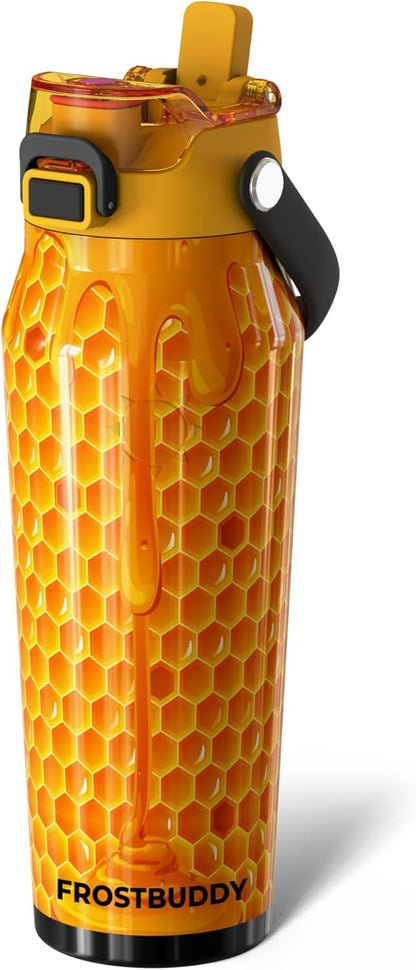 24oz Insulated Water Bottle - Straw & Chug Lid - Leak-Proof | Sip-or-chug dual lid | Ice-cold for 24+ hours | Cup-holder friendly | Durable & easy to clean - Colors B