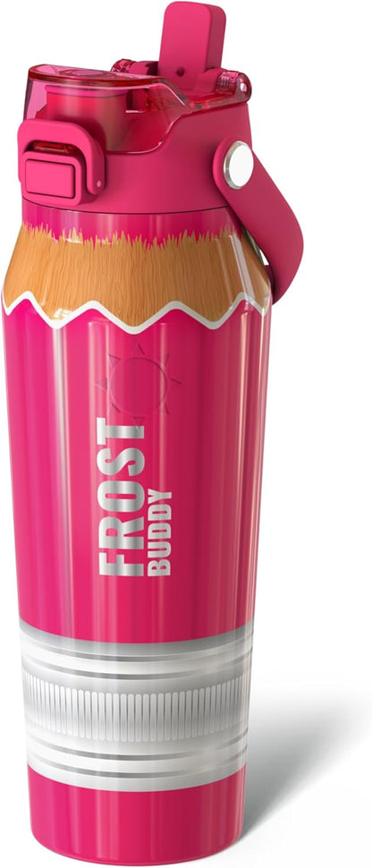 24oz Insulated Water Bottle - Straw & Chug Lid - Leak-Proof | Sip-or-chug dual lid | Ice-cold for 24+ hours | Cup-holder friendly | Durable & easy to clean - Colors B