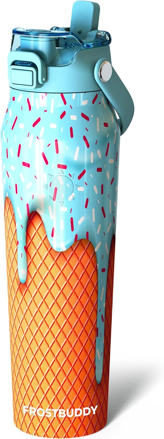 24oz Insulated Water Bottle - Straw & Chug Lid - Leak-Proof | Sip-or-chug dual lid | Ice-cold for 24+ hours | Cup-holder friendly | Durable & easy to clean - Colors B