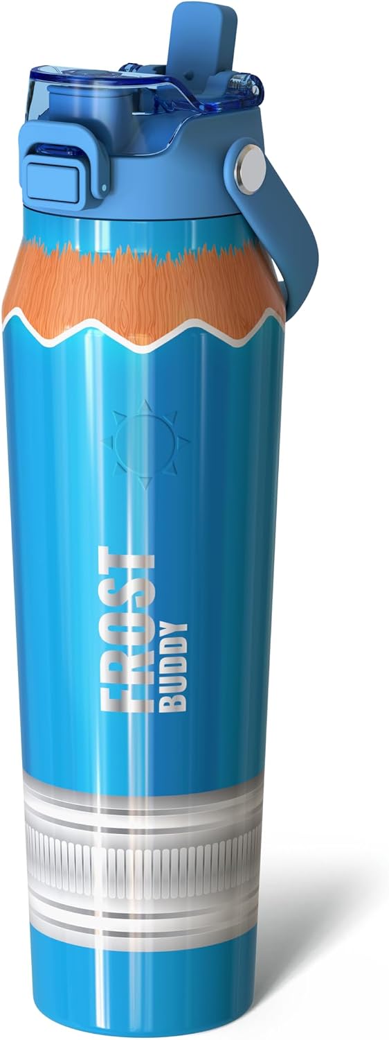 24oz Insulated Water Bottle - Straw & Chug Lid - Leak-Proof | Sip-or-chug dual lid | Ice-cold for 24+ hours | Cup-holder friendly | Durable & easy to clean - Colors B