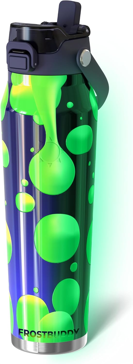 24oz Insulated Water Bottle - Straw & Chug Lid - Leak-Proof | Sip-or-chug dual lid | Ice-cold for 24+ hours | Cup-holder friendly | Durable & easy to clean - Colors B
