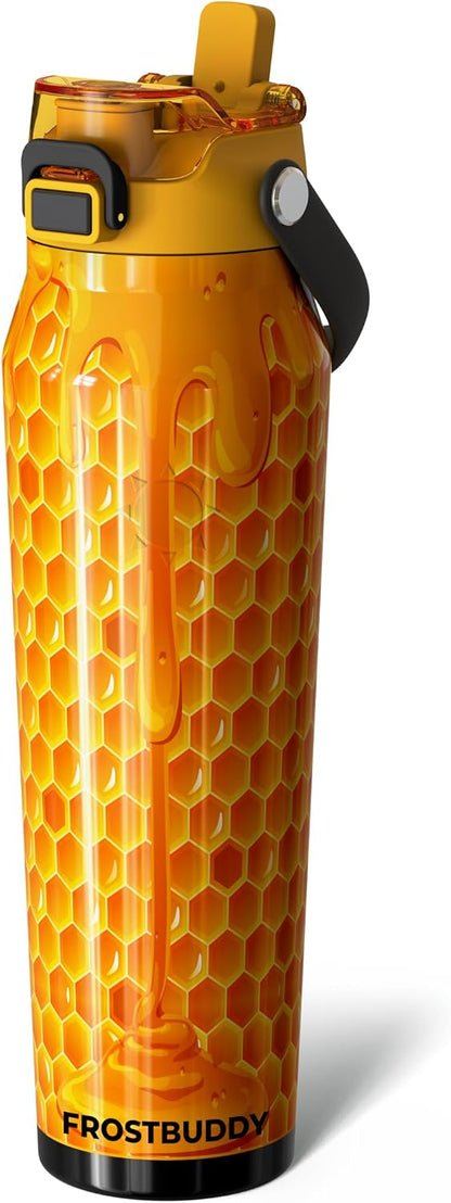 24oz Insulated Water Bottle - Straw & Chug Lid - Leak-Proof | Sip-or-chug dual lid | Ice-cold for 24+ hours | Cup-holder friendly | Durable & easy to clean - Colors B