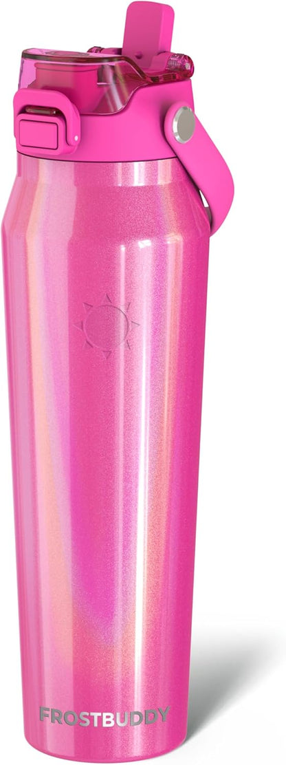 24oz Insulated Water Bottle - Straw & Chug Lid - Leak-Proof | Sip-or-chug dual lid | Ice-cold for 24+ hours | Cup-holder friendly | Durable & easy to clean - Colors B