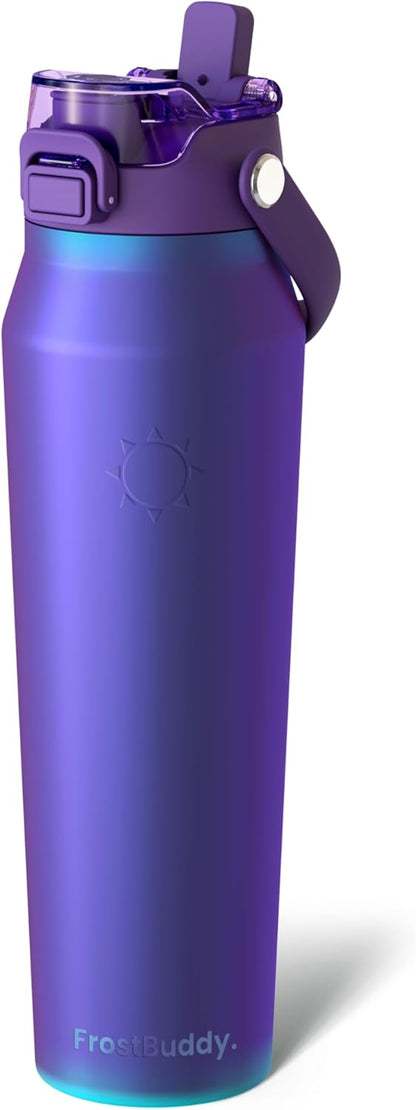 24oz Insulated Water Bottle - Straw & Chug Lid - Leak-Proof | Sip-or-chug dual lid | Ice-cold for 24+ hours | Cup-holder friendly | Durable & easy to clean - Colors B