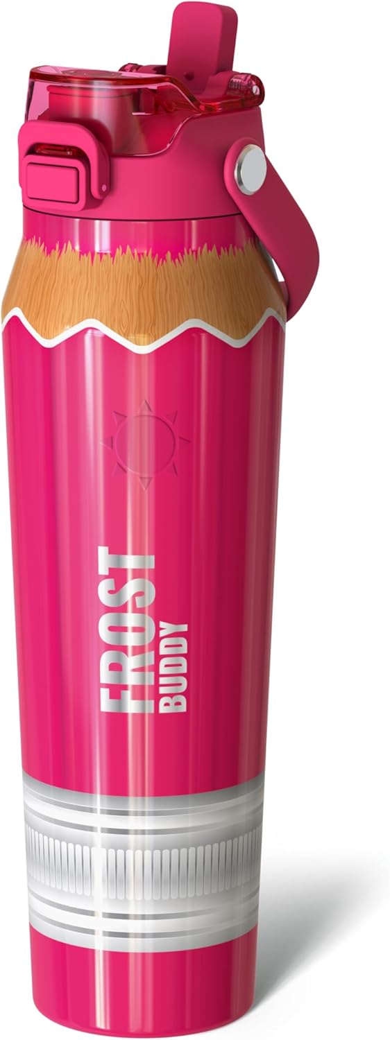 24oz Insulated Water Bottle - Straw & Chug Lid - Leak-Proof | Sip-or-chug dual lid | Ice-cold for 24+ hours | Cup-holder friendly | Durable & easy to clean - Colors B