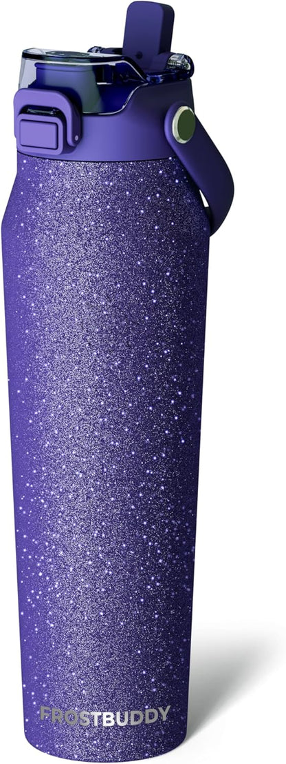 24oz Insulated Water Bottle - Straw & Chug Lid - Leak-Proof | Sip-or-chug dual lid | Ice-cold for 24+ hours | Cup-holder friendly | Durable & easy to clean - Colors B