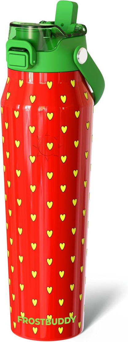 24oz Insulated Water Bottle - Straw & Chug Lid - Leak-Proof | Sip-or-chug dual lid | Ice-cold for 24+ hours | Cup-holder friendly | Durable & easy to clean - Colors B