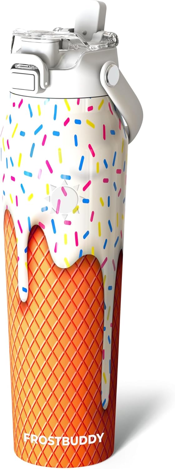 24oz Insulated Water Bottle - Straw & Chug Lid - Leak-Proof | Sip-or-chug dual lid | Ice-cold for 24+ hours | Cup-holder friendly | Durable & easy to clean - Colors B
